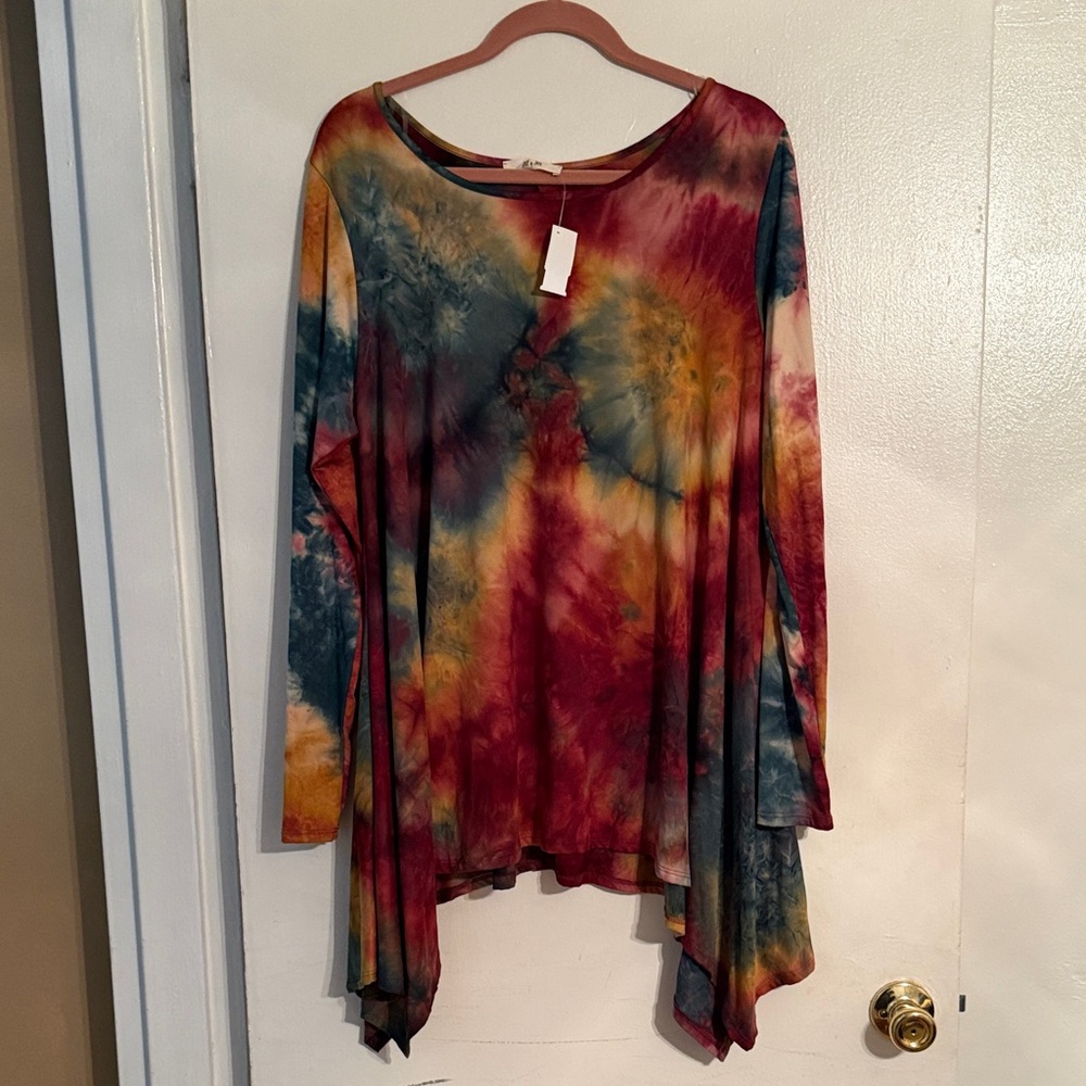 Tie-Dye Long Sleeve Women's Top